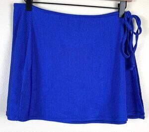 Catalina Cobalt Blue Mini Skirt Slit Cover Up One Size